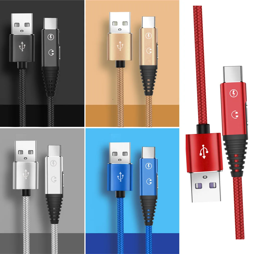 50pcs New IOS 8pin 2in1 Charger Cable For iPhone 8 X Plus Aux Jack Music Charging Audio Adapter Cable Headphone Earphone Cable