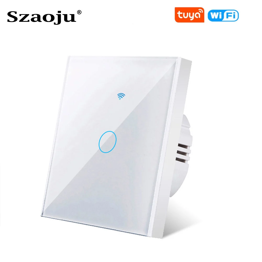 WiFi Switch Light Switch No Neutral Wire Required 1/2/3 Gang Smart Touch Switch Tuya Smart Life Home Support Alexa Google Home light switch in bathroom Wall Switches