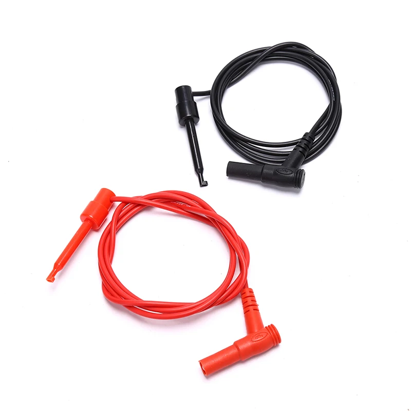 

1 Pair 4mm Gold Plated Banana Plug to Test Hook Clip Lead Cable For Multimeter Tools