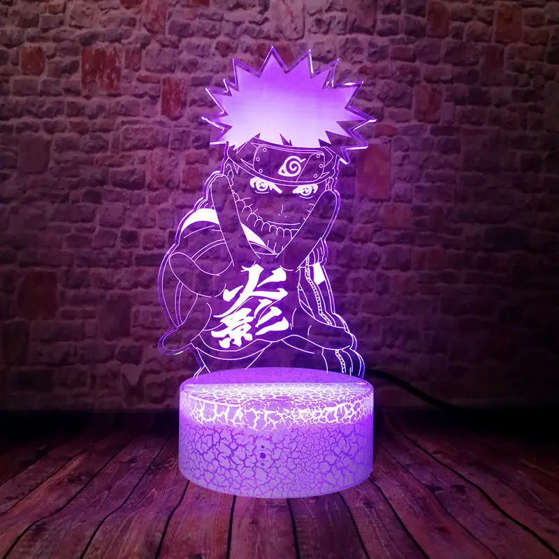 Светящийся Наруто Аниме Figma 3D иллюзия светодиодный настольный ночник красочный меняющийся свет игрушки
