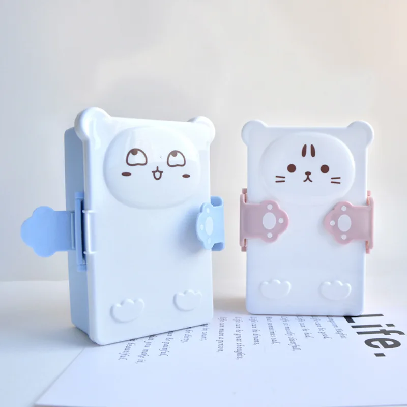 Мультфильм Ланч бокс студенческий офис пластиковый квадратный lover's Bento