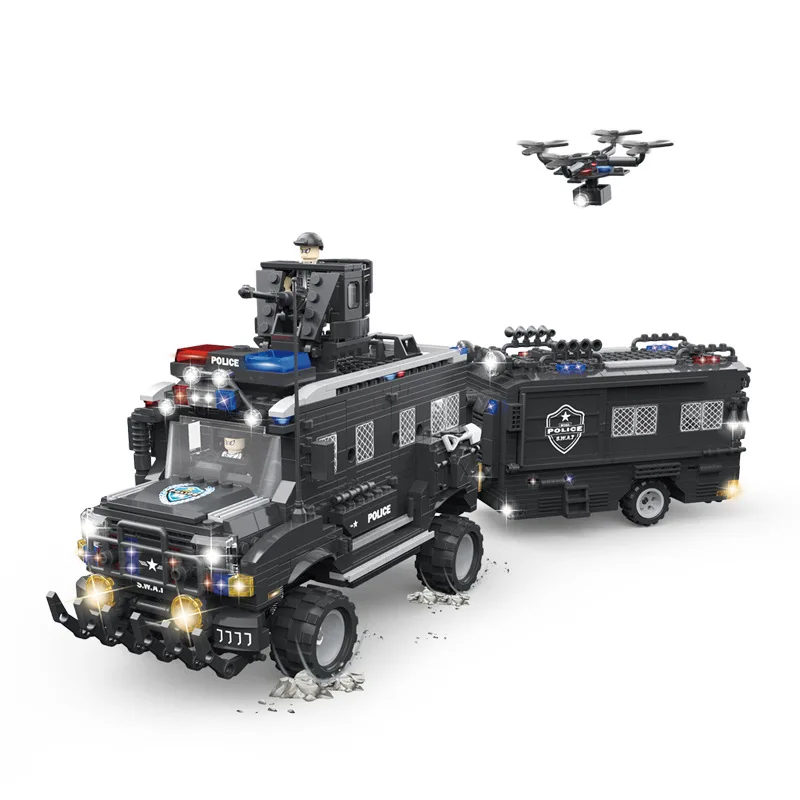 Wma SWAT Combat Team Military Series 6-12-Year-Old Children'S Educational Assembled Building Blocks Tyrannosaurus No. Armoured C