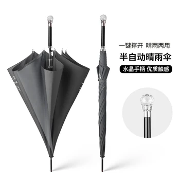 

Retro Black Parasol Umbrella Automatic Long Business Golf Beach Umbrella Garden Windproof Men Sombrillas Parasol BY50LU
