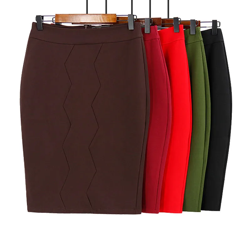 Модная юбка OL женская сумка большого размера бедра юбка трикотажная эластичная юбка-карандаш Женская