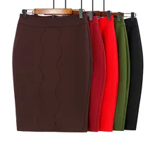 Модная юбка OL женская сумка большого размера бедра юбка трикотажная эластичная юбка-карандаш Женская