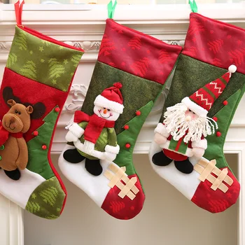 

Children's Gift Bag Christmas Decorations Santa Claus Socks Christmas Tree Pendant Christmas Socks Decoration Christmas Bag