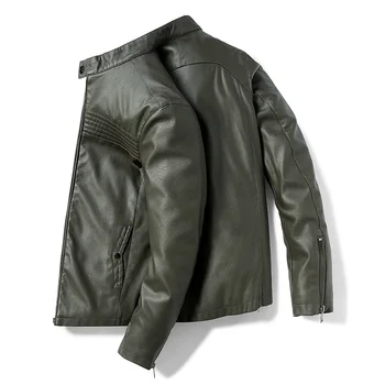 

Woodvoice PU Leather Jacket Men Autumn Winter Luxury Fashion Zipper Jackets Male Solid Motorcycle Outerwear Mens Faux Fur Coats