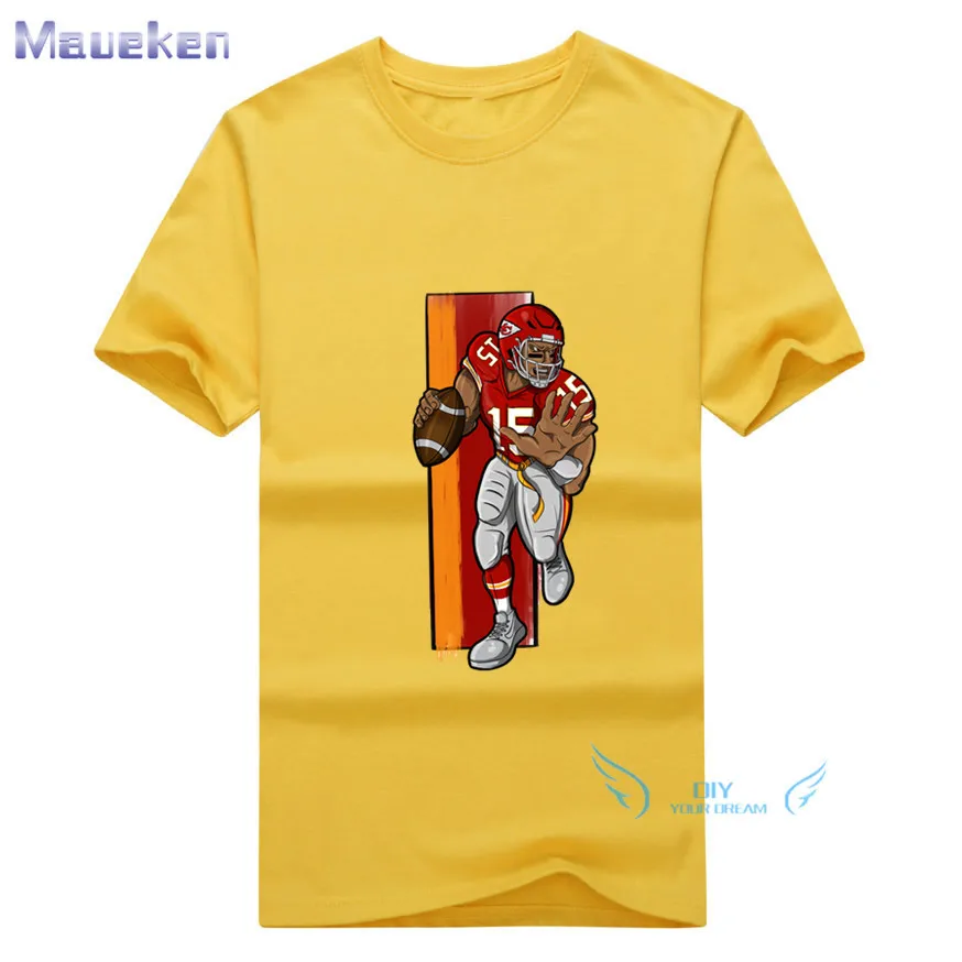 2019 Patrick Mahomes cartoon T-shirt Men Short Sleeve 100% cotton O Neck T shirts for fans gift