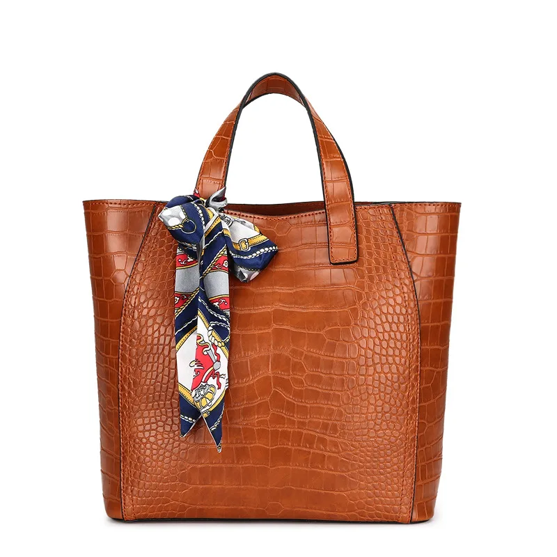 

Crocodile Pattern WOMEN'S Bag 2019 New Style Europe And America-Style Crossbody Bag Large Capacity Retro Middle-aged Mom Bag Fas