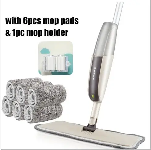 6 mop cloth 1 hook Спрей Швабра для деревянных полов метелка для пыли с микрофиброй машина моющаяся губка для быстрый очиститель с бутылка для воды многоразового использования - Цвет: 6 mop cloth 1 hook