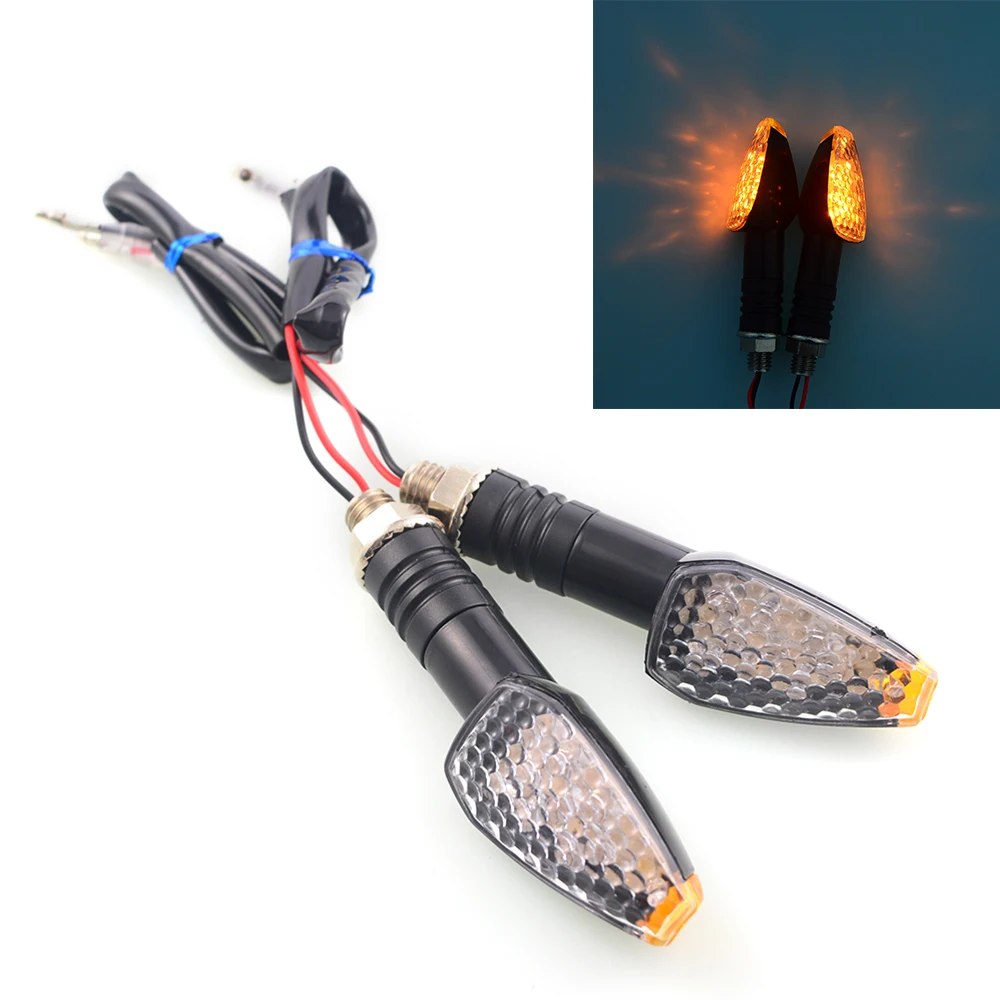 

Motorcycle Turn Signals Lights 10mm Turn Signal Light LED Turn Signal Indicator Amber Light DC 12V M10