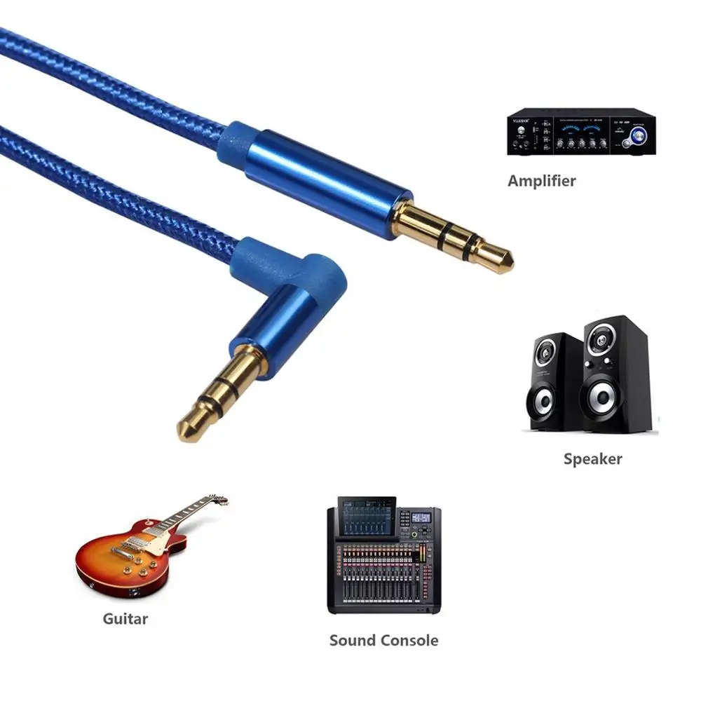 

Aux Cable Jack 3.5Mm Audio Cable 3.5 Mm Jack Speaker Cable For Headphones Car For Xiaomi Redmi 5 Plus Aux Cord Blue