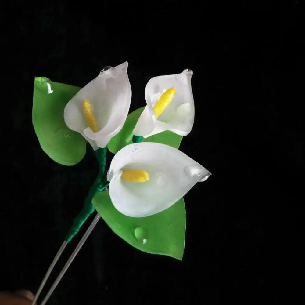 LALAVARA персонализированные белые полимерные палочки для волос calla китайские