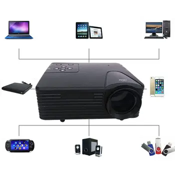 

H80 Projector Portable Mini 640X480 Pixels Full Hd Brighter And Clear Led Projector Video Home Cinema Theater