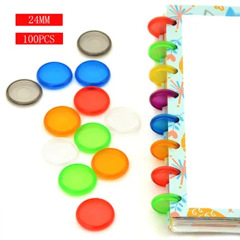 

100PCS24MM transparent color plastic ring buckle 360 degree rotation notebook binding ring loose-leaf buckle disc disc