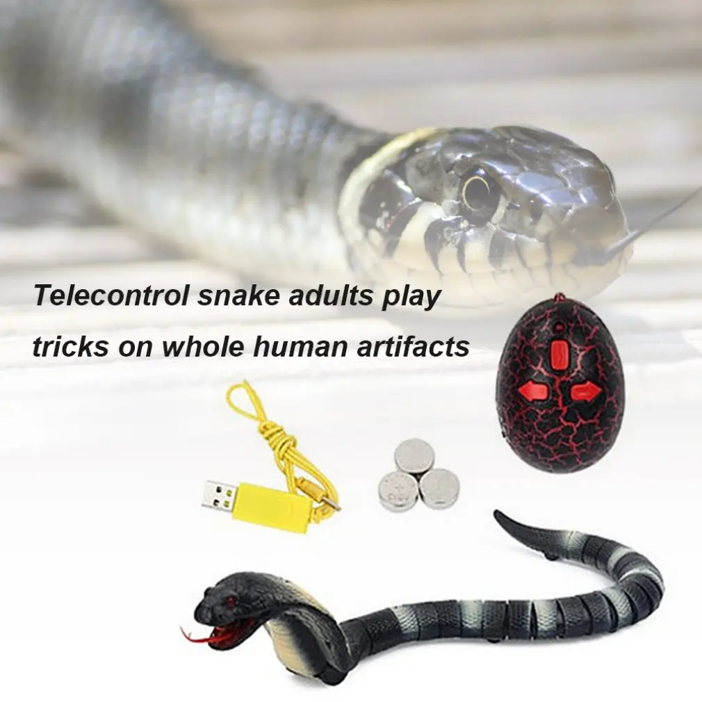 Хитрые экзотические игрушки RC Дистанционное управление змея и яйцо Гремучая змея животное ужасающий озорство Кобра для детей Забавный подарок - Цвет: Snake black