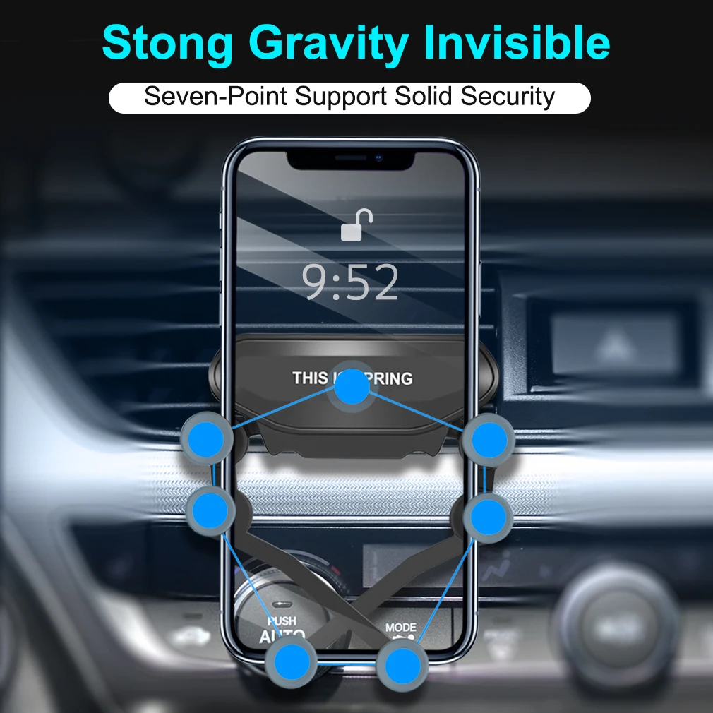 Модернизированный Автомобильный держатель для телефона, gps подставка для iPhone, huawei, Xiaomi, для телефона в автомобиле, крепление на вентиляционное отверстие, держатель для мобильного телефона
