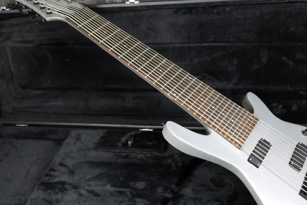 10 Strings Electric Bass Guitar Metal Gray Color Black Hardware Free Shipping Cost