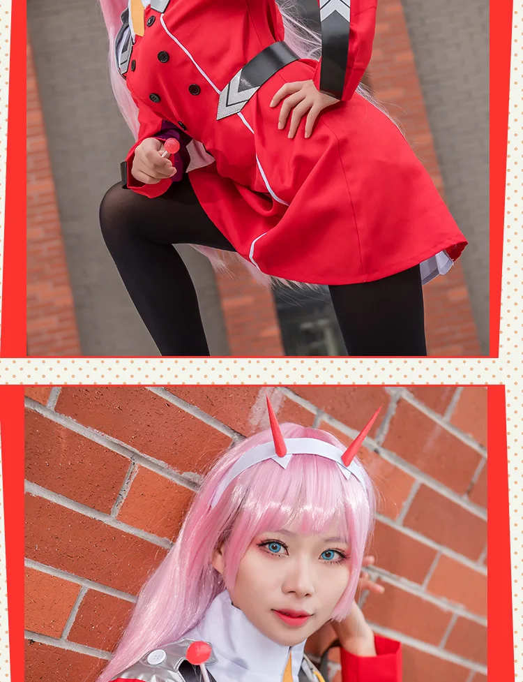 Cosplay disfarçado, querido em franks, miku kokoro zero dois, uniformes  escolares, perucas, trajes de halloween, animação - AliExpress