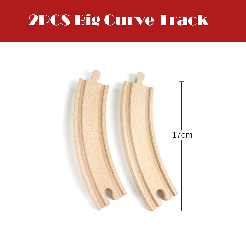 1pcs Wooden Track Parts Beech Wooden Train Track Racing Railway Train Toys Accessories fit for Brand Tracks for Children Gift 15