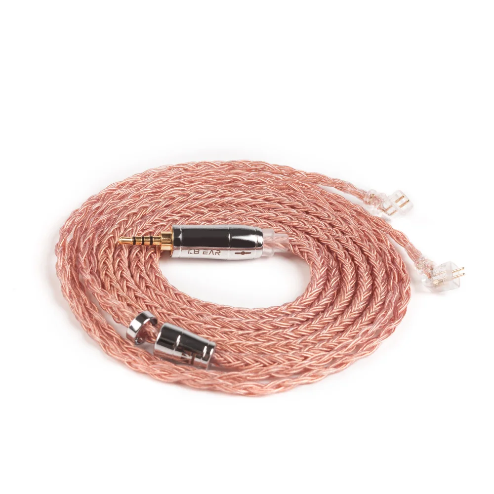 KBEAR 16 Core Медь кабель 3,5/2,5/4,4 мм кабель для наушников для KB06 ZS10 V90 BA5 BLON BL03 C12 - Цвет: TFZ 2.5mm