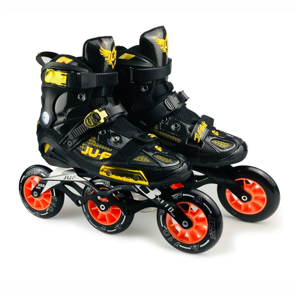War Wolf скоростные коньки полу-solft Высокая Лодыжка роликовая обувь Inline Patines 3*110/4*100 мм шасси для уличных гонок катание SH59
