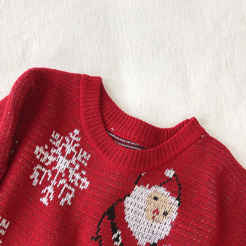 Neploe Ins зима, рождественские свитера для мужчин и женщин, вязаный теплый пуловер с круглым вырезом, одежда для влюбленных Санта Клауса