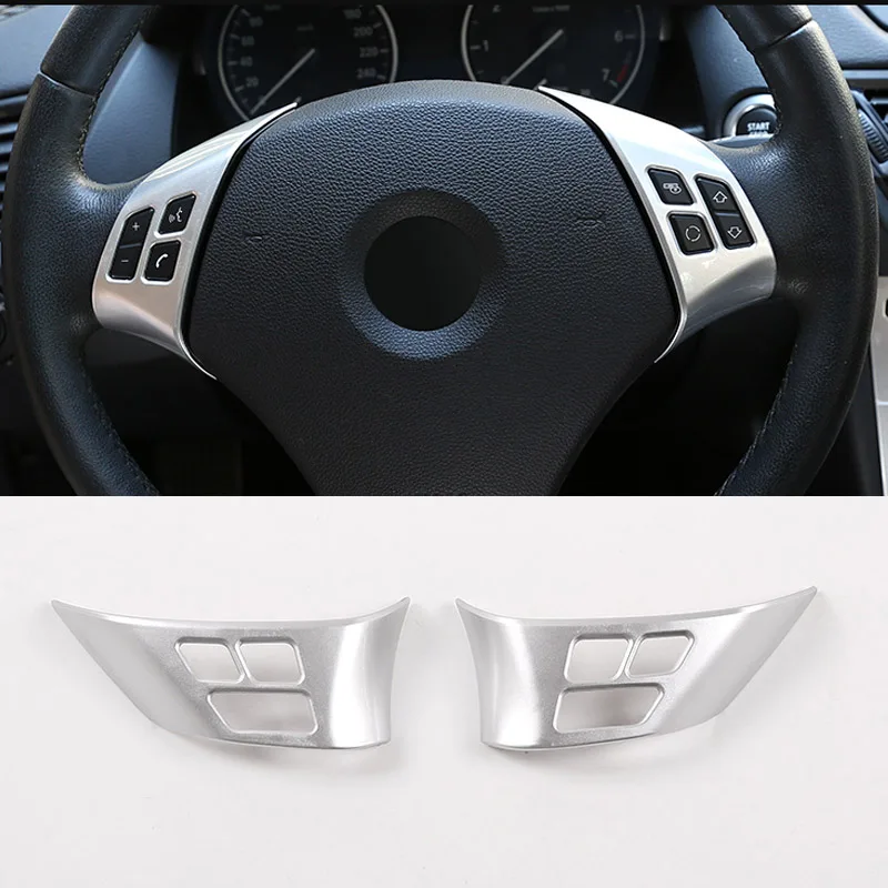 

For BMW X1 E84 2010-2013 ABS Chrome Car Steering Wheel Button Frame For BMW E90 E92 3 Series 2005-2012 Accessories