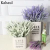 Lavender Plastic Artificial Flowers Romantic Provence Purple Bouquet with Green Leaves Wedding Home Table Decoration Fake Flower ► Photo 2/6