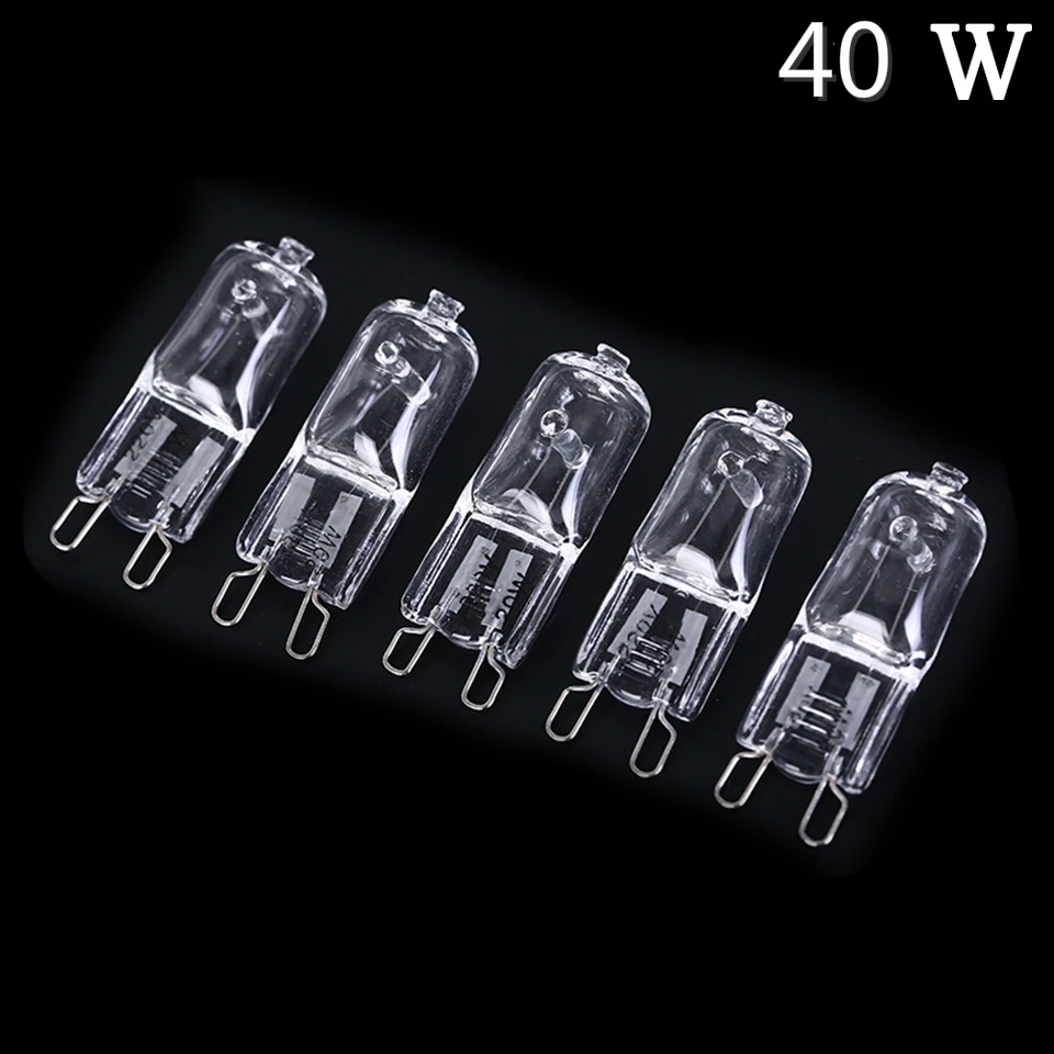 G9 230V 40W Halogen Bulb Clear Glass G9 High Temperature 2900K Warm Light Oven Light Refrigerators Ovens 10 pcs