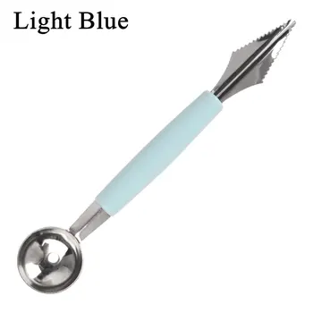 

T Double Head Stainless Steel Fruit Digging Ball Spoon Corrugated Carving Knife Watermelon Fruit Platter Digging Spoon