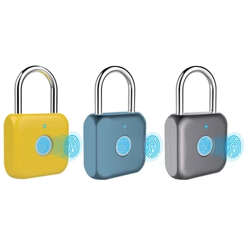 

Fingerprint Padlock Mini Smart Padlock Keyless USB Charging Biometric High Security Lock For Gym Locker, Shed Locker