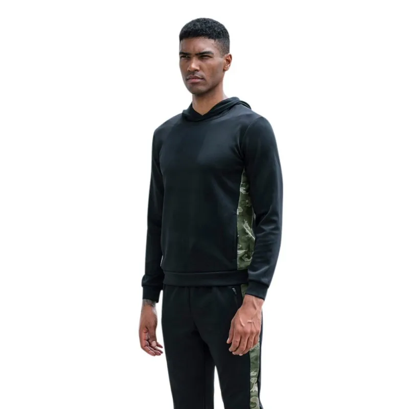 Camouflage Print Hooded Sweater Men Autumn Spring Loose Long Sleeve Casual Simple Sports Tops