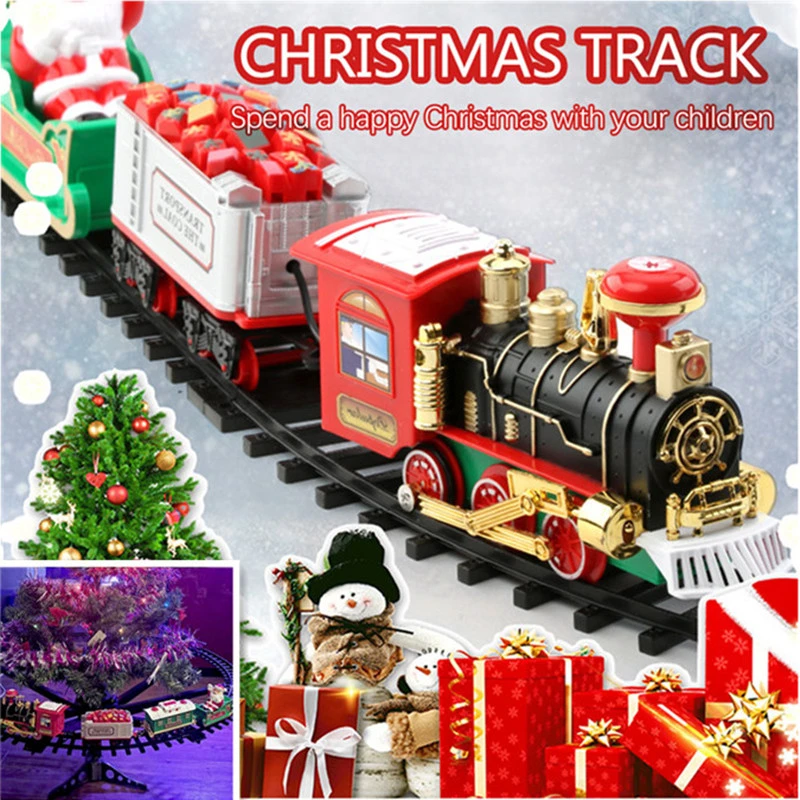 2022 Christmas Train Electric Toy Christmas Tree Decoration Train Track Frame Railway Train Set Transportation Building Toy Gift|Diecasts & Toy Vehicles| - Aliexpress