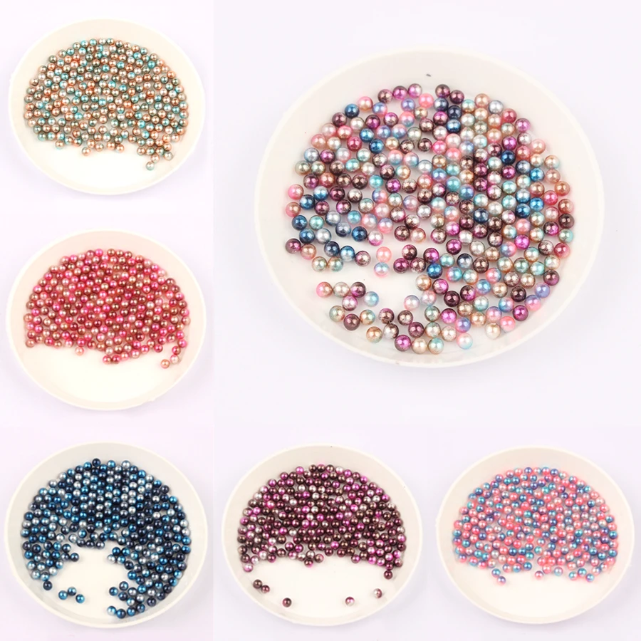 

3mm small size option about 500Pcs/lot random mix color no holes Pearls Round Beads For DIY Craft Scrapbook Decoration