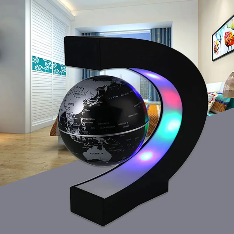 

LED Globe Light Bedroom Living Room Study Home Globe Lamp Novelty World Map Decoration DIY Magnetic Levitation Globe Light
