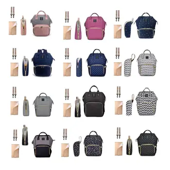 

Diaper Bag Mummy Maternity Large Capacity Baby Nappy Travel Backpack with Thermal Pocket Changing Pad Stroller Straps