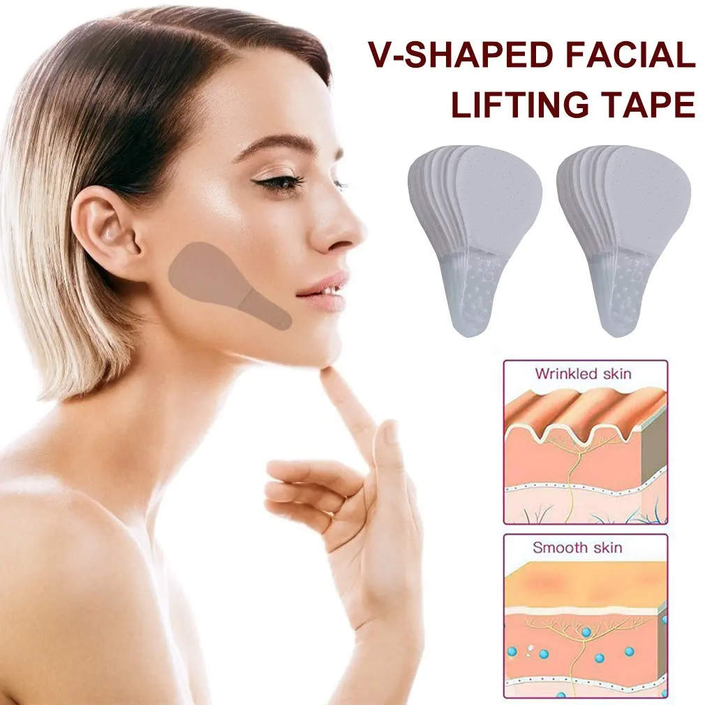 40pcs Face Lift Tape Lift Gesicht Aufkleber, Facelifting Aufkleber, Facelift  Klebeband, Unsichtbare Artefakt Aufkleber, Wasserdichtes Make-up Face Lift  Tools für Gesicht