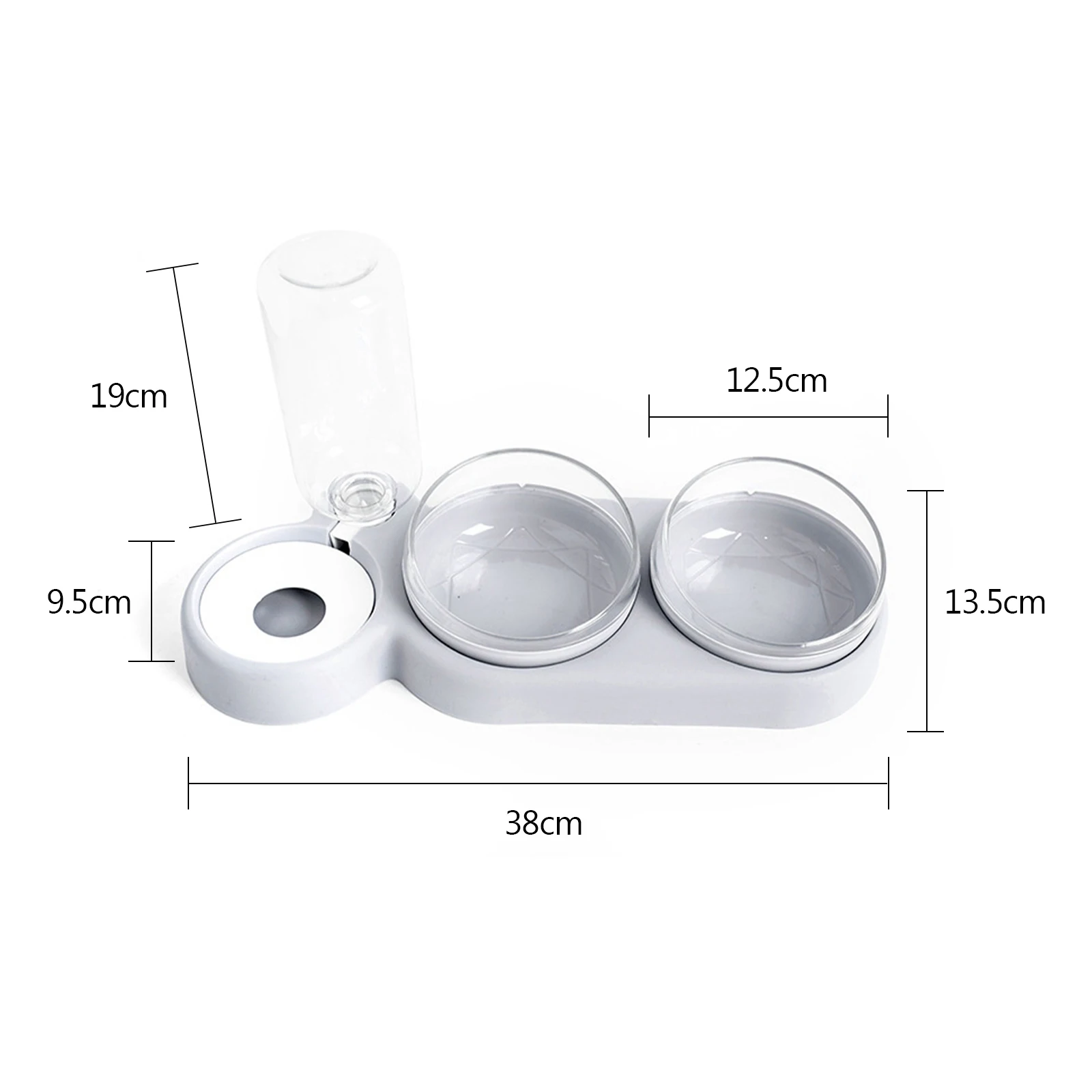 Title 8, Pet Bowl Cat Double Bowls Food Water Feeder Wit...