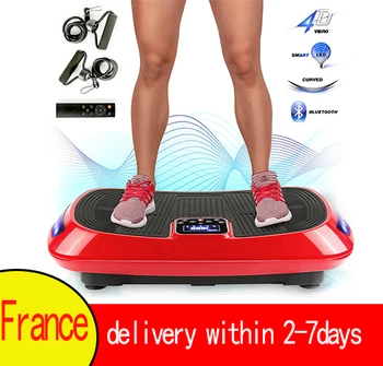 

4D Exercise Fitness Slim Vibration Machine Trainer Plate Platform Body Shaper with Resistance Bands for Home Bluetooth HWC
