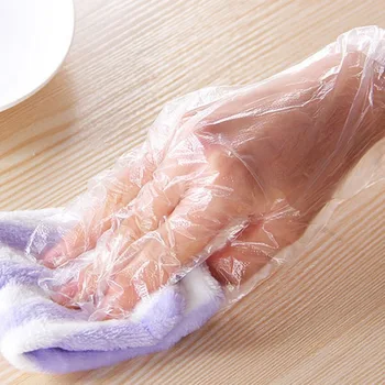 

PREUP 100pcs Eco-friendly Plastic Disposable Gloves Restaurant Home Service Catering Hygiene For Home Kitchen Food Processing