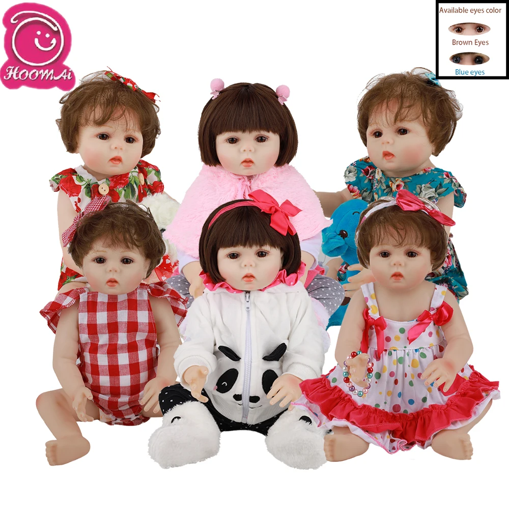 Hoomai Realistic Newborn Baby curly hair 18 '' Full Silicone Body Lifelike Bebe Reborn Dolls For boy Children Birthday Gift | Игрушки