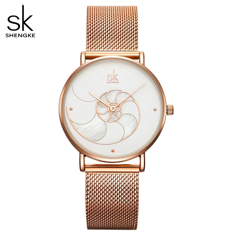 Quartz-Watch Waterproof Women Fashion Shengke Gift Casual High-Quality Mesh Lady 