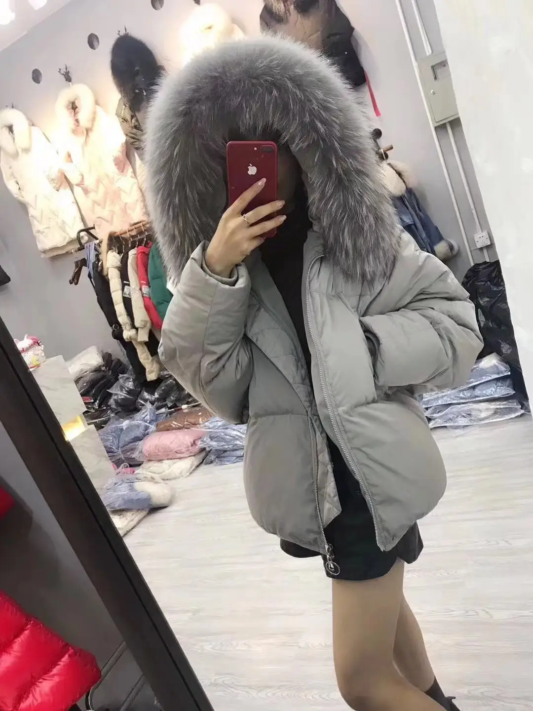 Dongdaemun, пуховик с капюшоном, женский, короткий,, осень и зима, стиль, корейский стиль, свободный крой, пальто, пуховик, для студентов