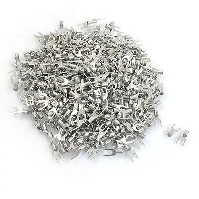 

1000 Pcs SNB2-4S AWG 16-14 Non Insulated Fork Terminals Connectors