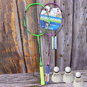 

2PCS Badminton Racket Set-Professional Carbon Fiber Badminton Racket with 3 shuttlecocks and Carrying Bag for Beginner
