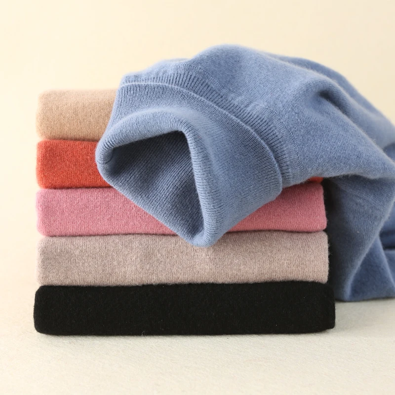 zocept High Quality Wool Sweater Women High Collar Solid Full Sleeve Cashmere Knitted Pullover Female Slim Warm Jumper Sweaters
