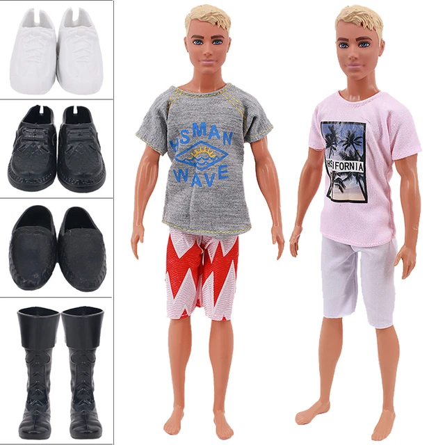 Barbie Ken Accessory Pack with 4 Pairs of Colorful Shoes Including Golden  Sneakers 