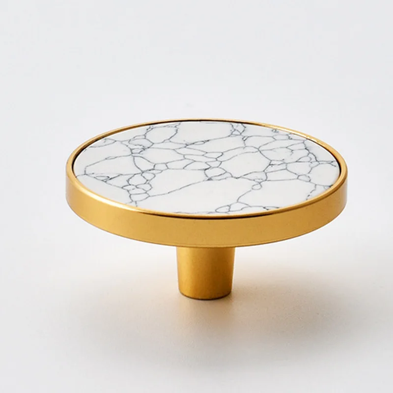 White Высокое качество 1 шт. Простая Современная Ручка ящика двери шкафа одно отверстие мраморная Керамика не выцветает поверхность антиоксидантные ручки - Цвет: White