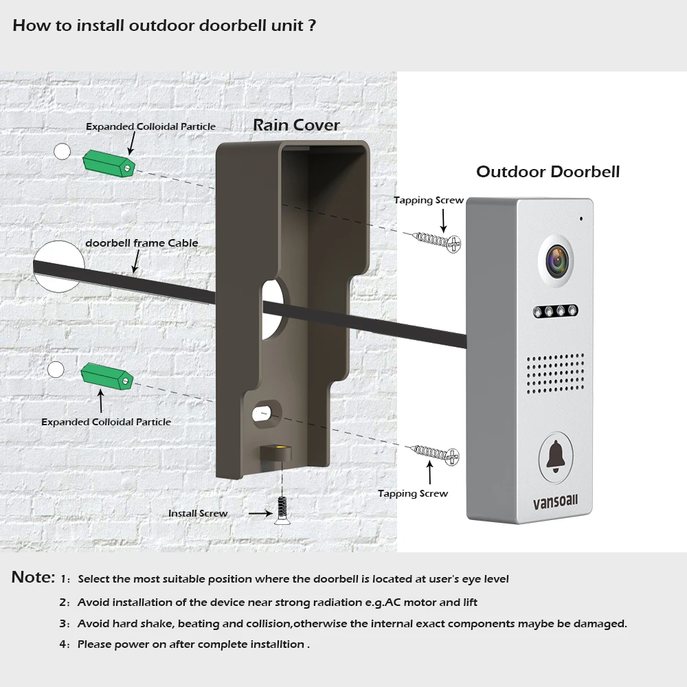 Us 49 47 27 Off Vansoall Video Door Phone Doorbell Wired Video Intercom System 7 Inch Color Monitor And Hd Camera With Door Release Touch Button In